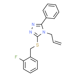 ChemSpider 2D Image | 4-Allyl-3-[(2-fluorobenzyl)sulfanyl]-5-phenyl-4H-1,2,4-triazole | C18H16FN3S
