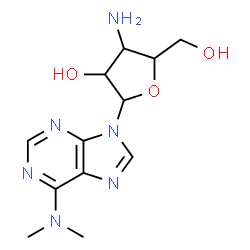 ChemSpider 2D Image | 9-(3-Amino-3-deoxypentofuranosyl)-N,N-dimethyl-9H-purin-6-amine | C12H18N6O3