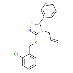 ChemSpider 2D Image | 4-Allyl-3-[(2-chlorobenzyl)sulfanyl]-5-phenyl-4H-1,2,4-triazole | C18H16ClN3S