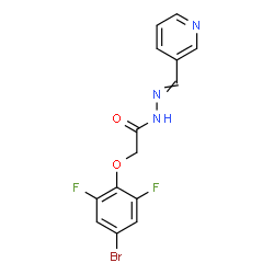 ChemSpider 2D Image | 2-(4-Bromo-2,6-difluorophenoxy)-N'-(3-pyridinylmethylene)acetohydrazide | C14H10BrF2N3O2