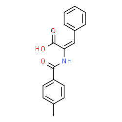 ChemSpider 2D Image | (2E)-2-[(4-Methylbenzoyl)amino]-3-phenylacrylic acid | C17H15NO3