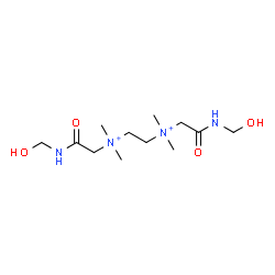 ChemSpider 2D Image | N,N'-Bis{2-[(hydroxymethyl)amino]-2-oxoethyl}-N,N,N',N'-tetramethyl-1,2-ethanediaminium | C12H28N4O4