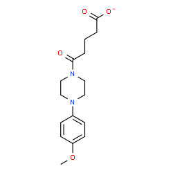 ChemSpider 2D Image | 5-[4-(4-Methoxyphenyl)-1-piperazinyl]-5-oxopentanoate | C16H21N2O4