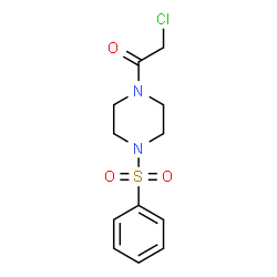 ChemSpider 2D Image | 2-Chloro-1-[4-(phenylsulfonyl)-1-piperazinyl]ethanone | C12H15ClN2O3S