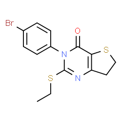 ChemSpider 2D Image | 3-(4-Bromophenyl)-2-(ethylsulfanyl)-6,7-dihydrothieno[3,2-d]pyrimidin-4(3H)-one | C14H13BrN2OS2