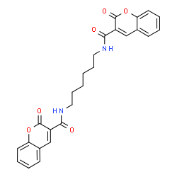 ChemSpider 2D Image | N,N'-1,6-Hexanediylbis(2-oxo-2H-chromene-3-carboxamide) | C26H24N2O6