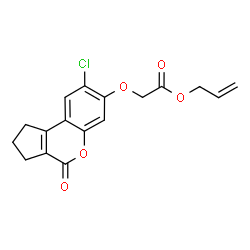 ChemSpider 2D Image | Allyl [(8-chloro-4-oxo-1,2,3,4-tetrahydrocyclopenta[c]chromen-7-yl)oxy]acetate | C17H15ClO5