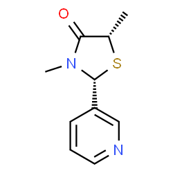 ChemSpider 2D Image | (2R,5S)-3,5-Dimethyl-2-(3-pyridinyl)-1,3-thiazolidin-4-one | C10H12N2OS