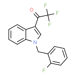 ChemSpider 2D Image | 2,2,2-Trifluoro-1-[1-(2-fluorobenzyl)-1H-indol-3-yl]ethanone | C17H11F4NO