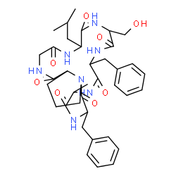 ChemSpider 2D Image | Cyclo(alanylphenylalanylprolylglycylleucylserylphenylalanyl) | C37H49N7O8