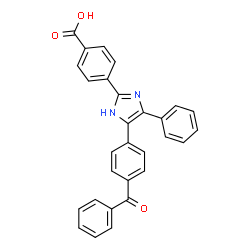 ChemSpider 2D Image | 4-[4-(4-Benzoylphenyl)-5-phenyl-1H-imidazol-2-yl]benzoic acid | C29H20N2O3