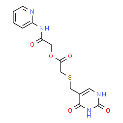 ChemSpider 2D Image | 2-Oxo-2-(2-pyridinylamino)ethyl {[(2,4-dioxo-1,2,3,4-tetrahydro-5-pyrimidinyl)methyl]sulfanyl}acetate | C14H14N4O5S