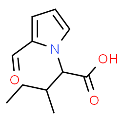 ChemSpider 2D Image | 2-(2-Formyl-1H-pyrrol-1-yl)-3-methylpentanoic acid | C11H15NO3