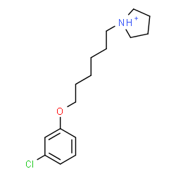 ChemSpider 2D Image | 1-[6-(3-Chlorophenoxy)hexyl]pyrrolidinium | C16H25ClNO