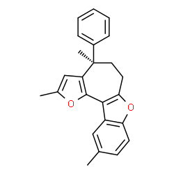 ChemSpider 2D Image | (4R)-2,4,10-Trimethyl-4-phenyl-5,6-dihydro-4H-furo[2',3':3,4]cyclohepta[1,2-b][1]benzofuran | C24H22O2