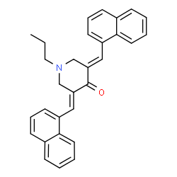 ChemSpider 2D Image | (3E,5E)-3,5-Bis(1-naphthylmethylene)-1-propyl-4-piperidinone | C30H27NO