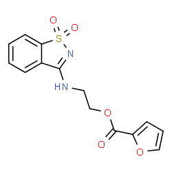 ChemSpider 2D Image | 2-[(1,1-Dioxido-1,2-benzothiazol-3-yl)amino]ethyl 2-furoate | C14H12N2O5S