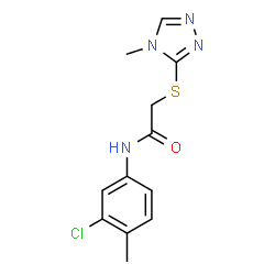 ChemSpider 2D Image | N-(3-Chloro-4-methylphenyl)-2-((4-methyl-4H-1,2,4-triazol-3-yl)thio)acetamide | C12H13ClN4OS