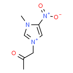 ChemSpider 2D Image | 1-Methyl-5-nitro-3-(2-oxopropyl)-1H-imidazol-3-ium | C7H10N3O3