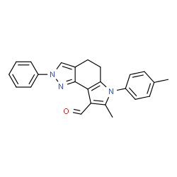 ChemSpider 2D Image | 7-Methyl-2-phenyl-6-p-tolyl-2,4,5,6-tetrahydro-pyrrolo[2,3-g]indazole-8-carbaldehyde | C24H21N3O