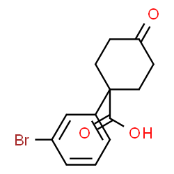 ChemSpider 2D Image | 1-(3-Bromophenyl)-4-oxocyclohexanecarboxylic acid | C13H13BrO3