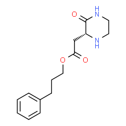 ChemSpider 2D Image | 3-Phenylpropyl [(2R)-3-oxo-2-piperazinyl]acetate | C15H20N2O3