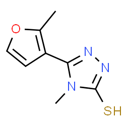 ChemSpider 2D Image | 4-methyl-5-(2-methylfuran-3-yl)-4H-1,2,4-triazole-3-thiol | C8H9N3OS