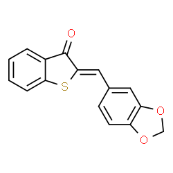 ChemSpider 2D Image | 2-Benzo[1,3]dioxol-5-ylmethylene-benzo[b]thiophen-3-one | C16H10O3S