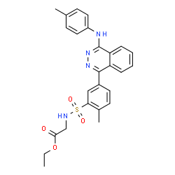 ChemSpider 2D Image | Ethyl N-[(2-methyl-5-{4-[(4-methylphenyl)amino]-1-phthalazinyl}phenyl)sulfonyl]glycinate | C26H26N4O4S