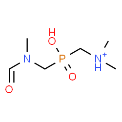 ChemSpider 2D Image | [{[Formyl(methyl)amino]methyl}(hydroxy)phosphoryl]-N,N-dimethylmethanaminium | C6H16N2O3P