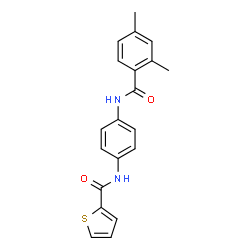 ChemSpider 2D Image | N-{4-[(2,4-Dimethylbenzoyl)amino]phenyl}-2-thiophenecarboxamide | C20H18N2O2S