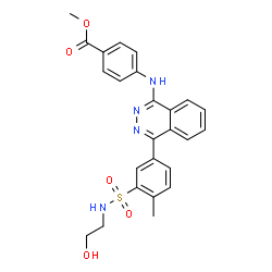 ChemSpider 2D Image | Methyl 4-[(4-{3-[(2-hydroxyethyl)sulfamoyl]-4-methylphenyl}-1-phthalazinyl)amino]benzoate | C25H24N4O5S