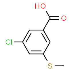 ChemSpider 2D Image | 3-Chloro-5-(methylsulfanyl)benzoic acid | C8H7ClO2S