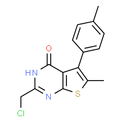 ChemSpider 2D Image | 2-(Chloromethyl)-6-methyl-5-(4-methylphenyl)thieno[2,3-d]pyrimidin-4(3H)-one | C15H13ClN2OS