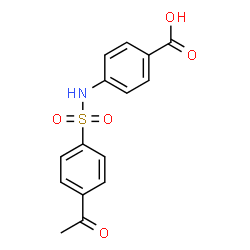 ChemSpider 2D Image | 4-{[(4-Acetylphenyl)sulfonyl]amino}benzoic acid | C15H13NO5S