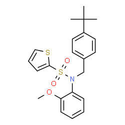 ChemSpider 2D Image | N-(2-Methoxyphenyl)-N-[4-(2-methyl-2-propanyl)benzyl]-2-thiophenesulfonamide | C22H25NO3S2