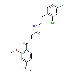 ChemSpider 2D Image | 2-{[2-(2,4-Dichlorophenyl)ethyl]amino}-2-oxoethyl 2,4-dimethoxybenzoate | C19H19Cl2NO5