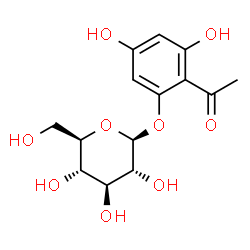 ChemSpider 2D Image | 2-Acetyl-3,5-dihydroxyphenyl beta-D-glucopyranoside | C14H18O9