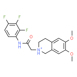 ChemSpider 2D Image | 6,7-Dimethoxy-2-{2-oxo-2-[(2,3,4-trifluorophenyl)amino]ethyl}-1,2,3,4-tetrahydroisoquinolinium | C19H20F3N2O3