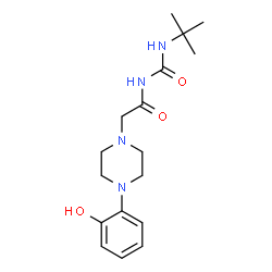 ChemSpider 2D Image | 2-[4-(2-Hydroxyphenyl)-1-piperazinyl]-N-[(2-methyl-2-propanyl)carbamoyl]acetamide | C17H26N4O3