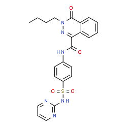 ChemSpider 2D Image | 3-Butyl-4-oxo-N-[4-(2-pyrimidinylsulfamoyl)phenyl]-3,4-dihydro-1-phthalazinecarboxamide | C23H22N6O4S