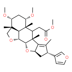 ChemSpider 2D Image | Methyl [(2aR,3R,5S,5aR,6aR,8R,9aR,10aS,10bR,10cR)-8-(3-furyl)-3,5-dimethoxy-2a,5a,6a,7-tetramethyl-2a,4,5,5a,6,6a,8,9,9a,10a,10b,10c-dodecahydro-2H,3H-cyclopenta[b]furo[2',3',4':4,5]naphtho[2,3-d]fura
n-6-yl]acetate | C29H40O7