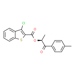 ChemSpider 2D Image | (2S)-1-(4-Methylphenyl)-1-oxo-2-propanyl 3-chloro-1-benzothiophene-2-carboxylate | C19H15ClO3S