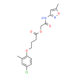 ChemSpider 2D Image | 2-[(5-Methyl-1,2-oxazol-3-yl)amino]-2-oxoethyl 4-(4-chloro-2-methylphenoxy)butanoate | C17H19ClN2O5