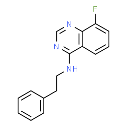 ChemSpider 2D Image | 8-Fluoro-N-(2-phenylethyl)-4-quinazolinamine | C16H14FN3