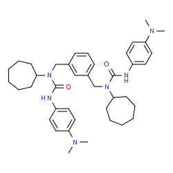 ChemSpider 2D Image | 1,1'-[1,3-Phenylenebis(methylene)]bis{1-cycloheptyl-3-[4-(dimethylamino)phenyl]urea} | C40H56N6O2