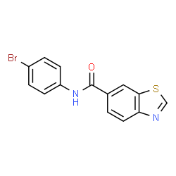 ChemSpider 2D Image | N-(4-Bromophenyl)-1,3-benzothiazole-6-carboxamide | C14H9BrN2OS