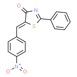 ChemSpider 2D Image | (5Z)-5-(4-Nitrobenzylidene)-2-phenyl-1,3-thiazol-4(5H)-one | C16H10N2O3S