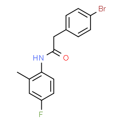 ChemSpider 2D Image | 2-(4-Bromophenyl)-N-(4-fluoro-2-methylphenyl)acetamide | C15H13BrFNO