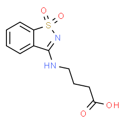 ChemSpider 2D Image | 4-[(1,1-Dioxido-1,2-benzothiazol-3-yl)amino]butanoic acid | C11H12N2O4S